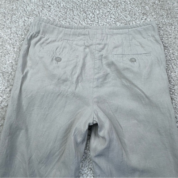 Talbots Signature 100% Linen Pants. Tie Waist. Gray. Size 6 - Picture 8 of 12